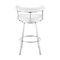 Armen Living Nolagam Swivel Counter Stool in Brushed Stainless Steel with White Faux Leather 840254335622 - alternate 2
